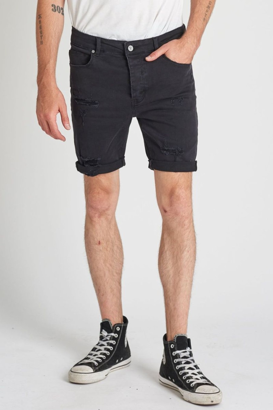 Men ABrand Denim Shorts | Abrand A Dropped Skinny Short-Blackout