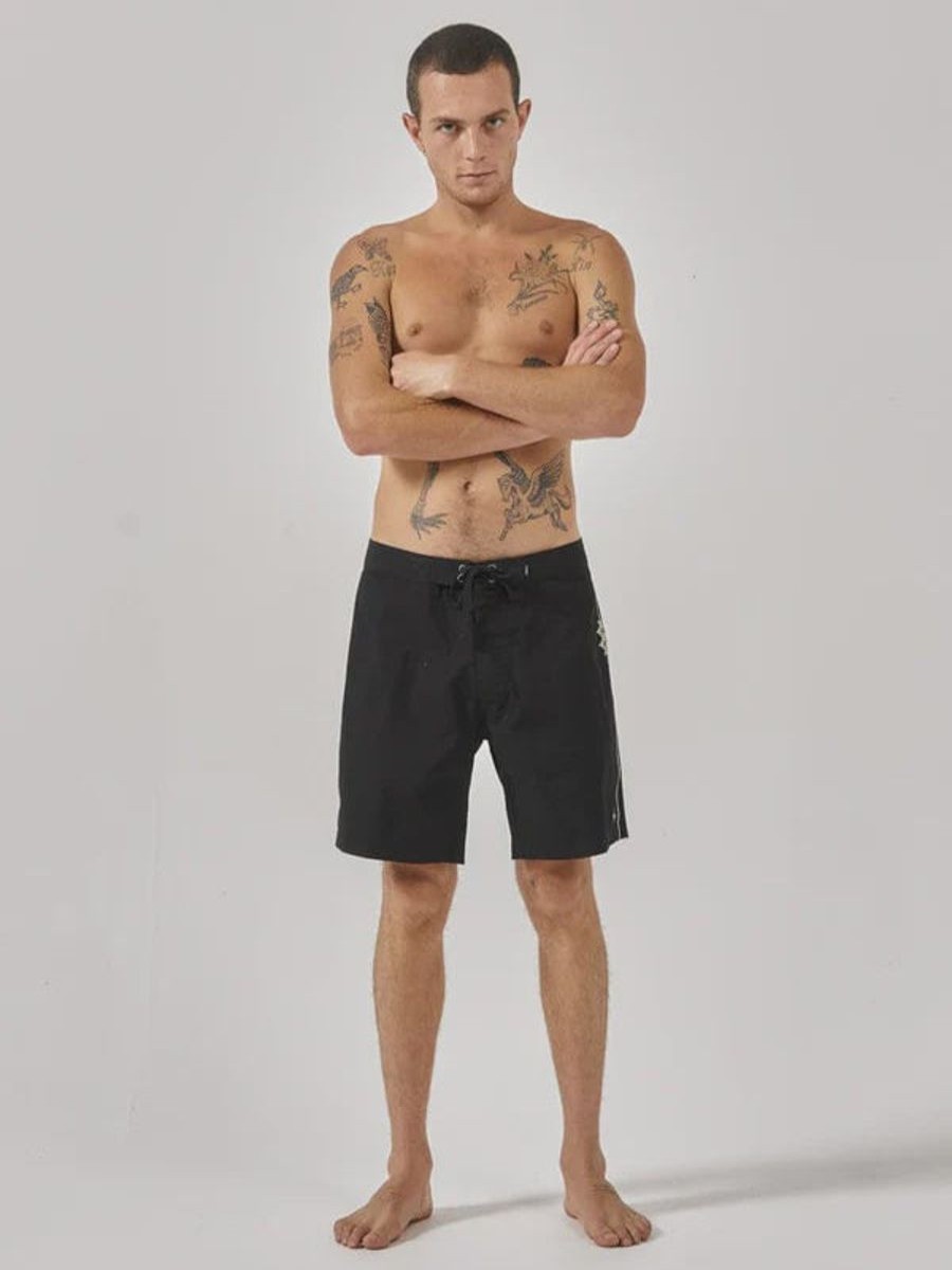 Men THRILLS Shorts | Thrills Enigma Boardshort- Washed Black