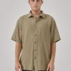 Men THRILLS Shirts | Thrills Minimal Thrills Seersucker Short Sleeve Shirt- Aloe