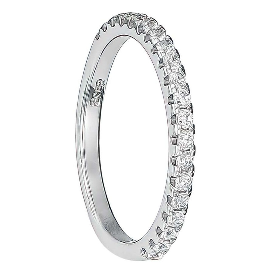 Women TJD Silver Jewellery | (R441) Rhodium Plated Sterling Silver Cz Ring