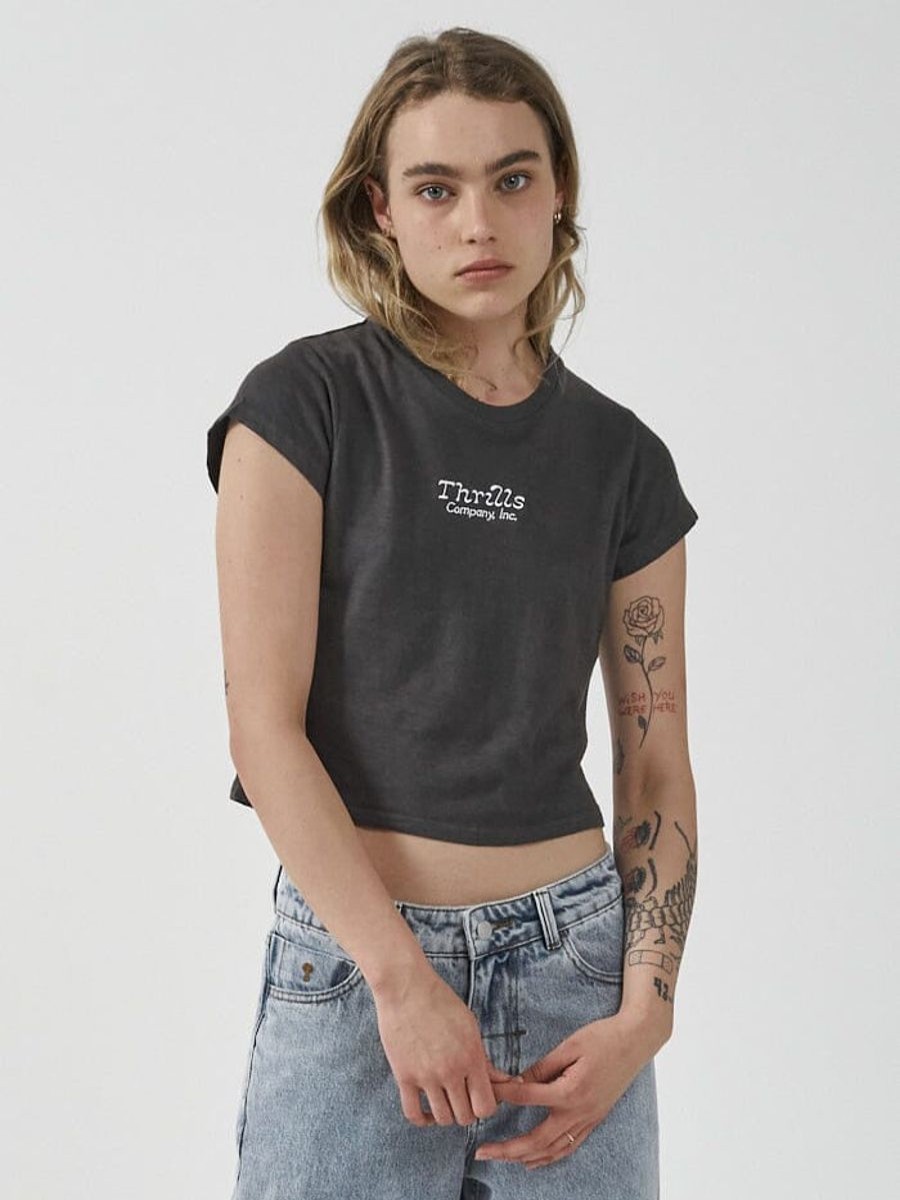 Women THRILLS Tees | Intuition Hemp Mini Tee-Merch Black