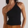 Women Staple the Label Tops | Staple The Label Lexie One Shoulder Knit Top- Black