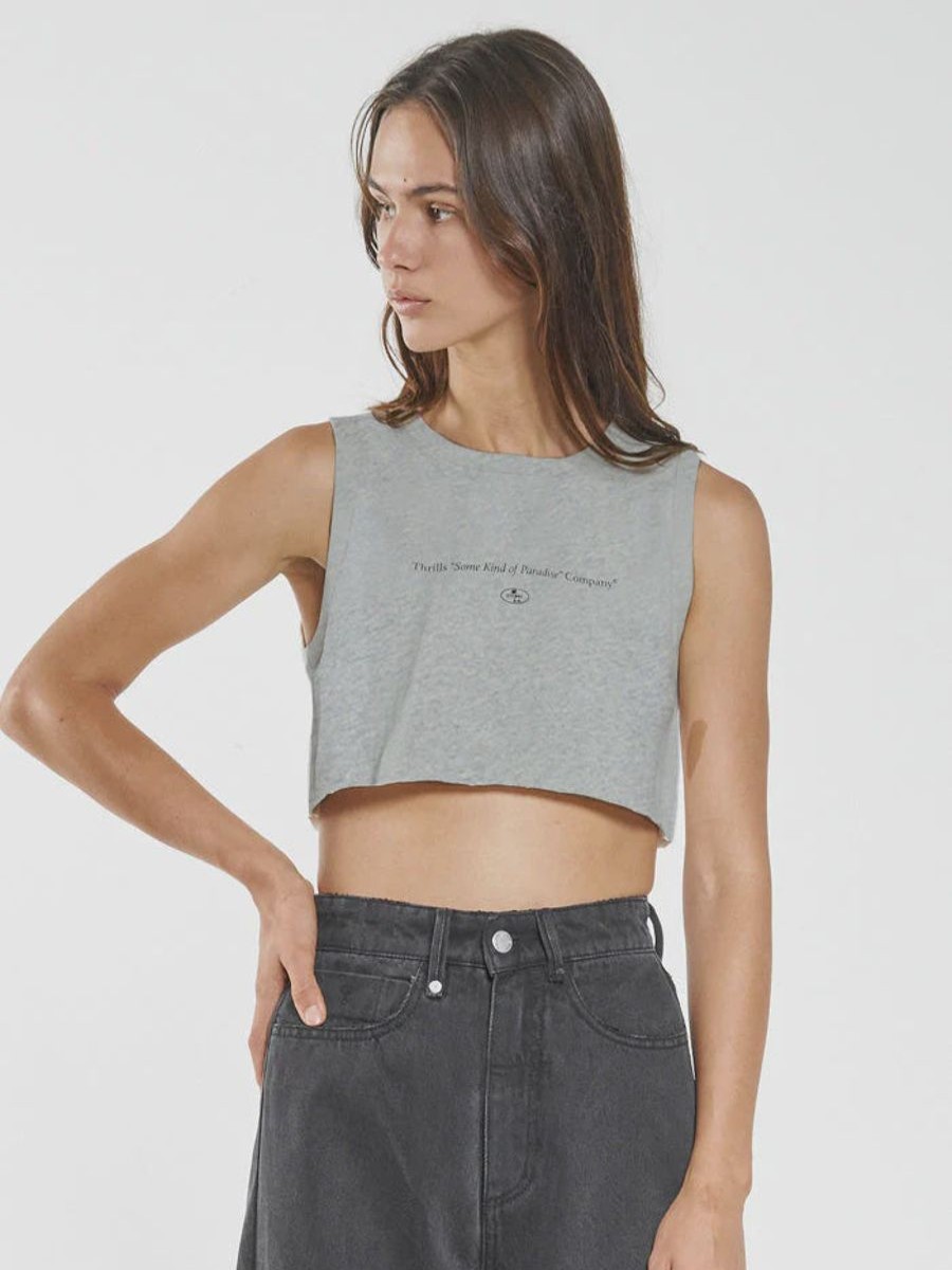 Women THRILLS Tops | Some Kind Of Paradise Super Crop Tank-Vintage Marle