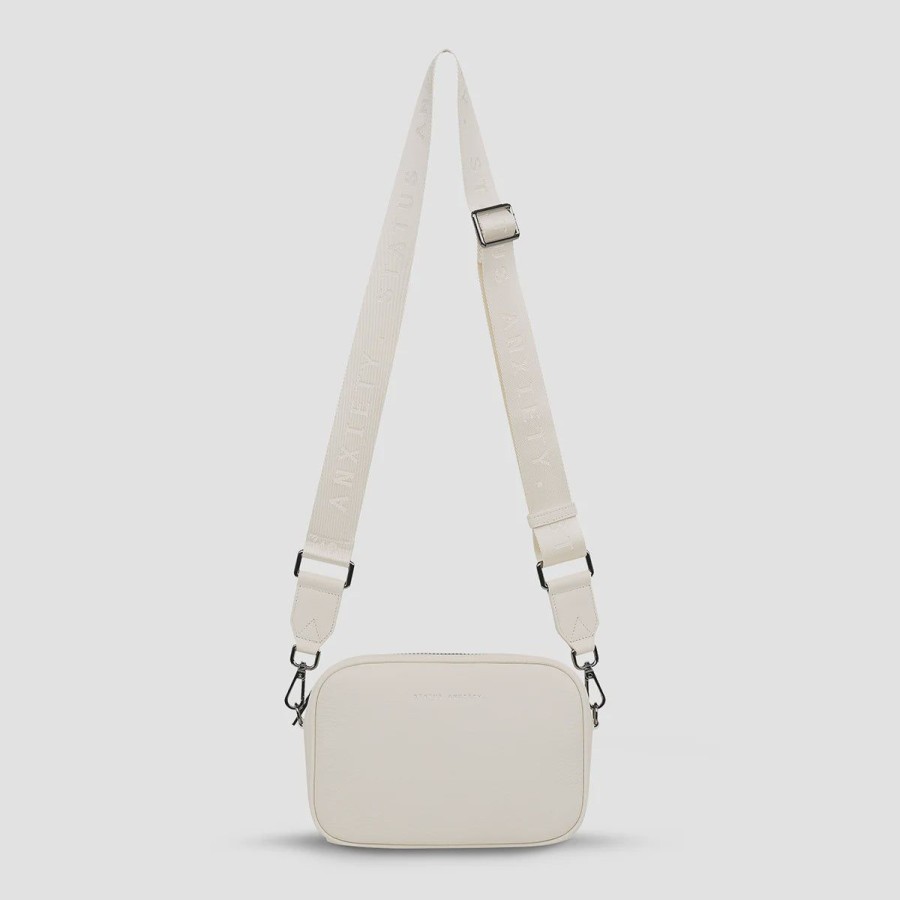 Women Status Anxiety Bags | Status Anxiety Crossbody Plunder Bag With Webbed Strap-Chalk