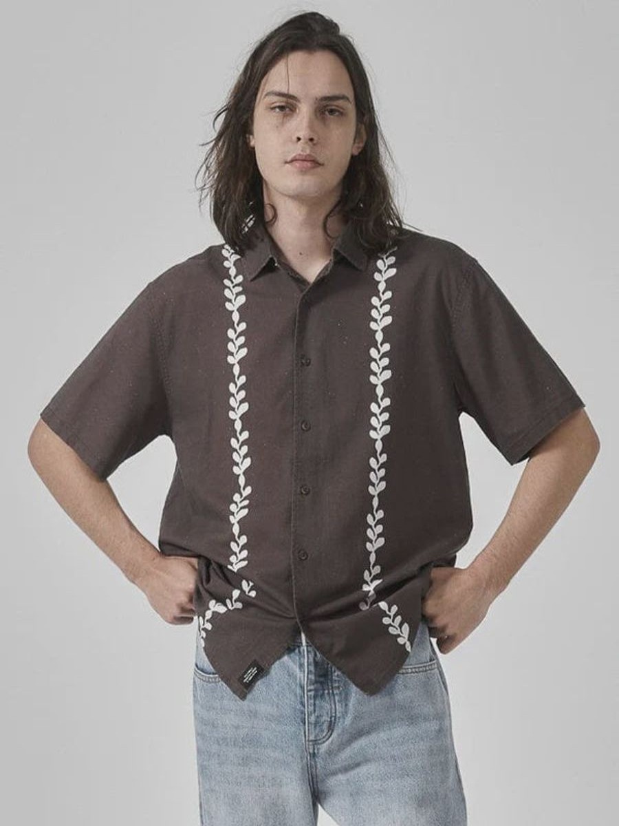 Men THRILLS Shirts | Natural Gravitation Short Sleeve Shirt-Canteen