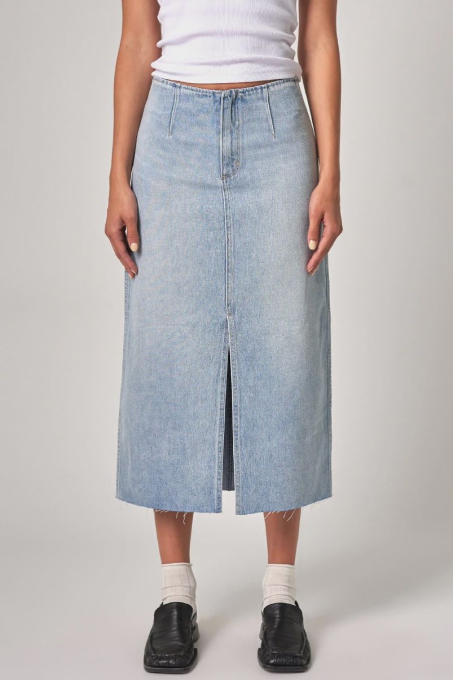 Women Neuw Denim Denim Skirts | Neuw Denim Recut Maxi Skirt-Light Vintage Indigo