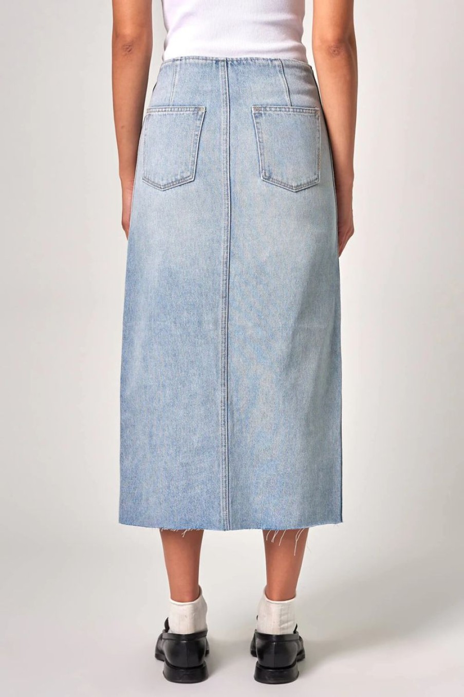 Women Neuw Denim Denim Skirts | Neuw Denim Recut Maxi Skirt-Light Vintage Indigo