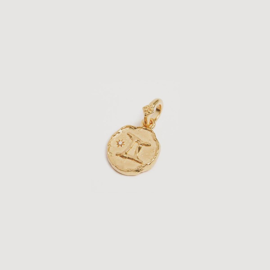 Women By Charlotte Jewellery | By Charlotte Love Cosmic Zodiac Reversible Annex Link Pendant-Gemini-18K Gold Vermeil