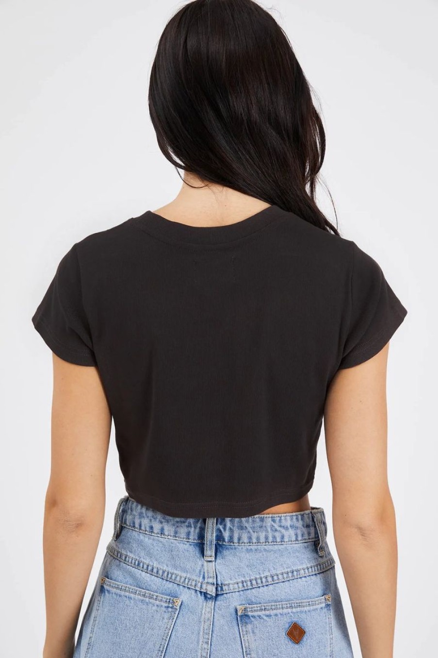 Women ABrand Tees | A 90S Crop Tee-Black