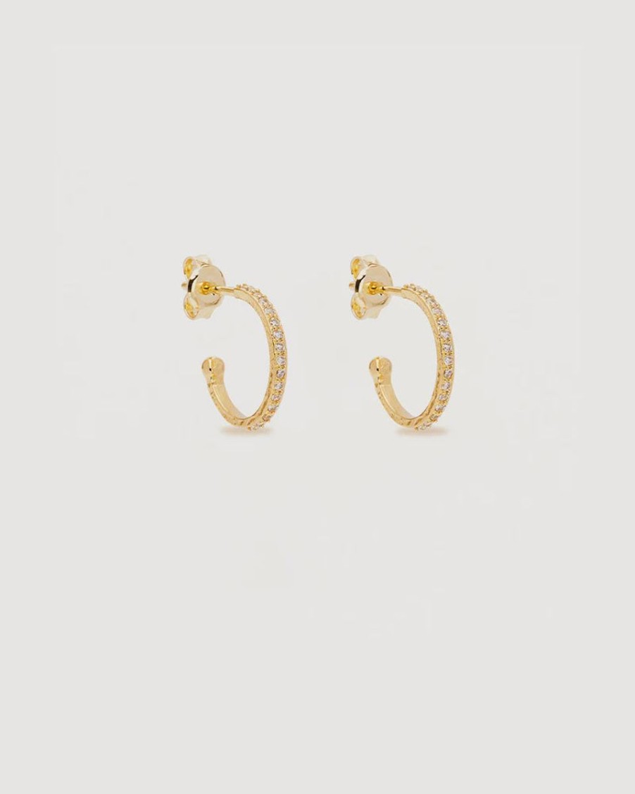 Women By Charlotte Jewellery | By Charlotte 18K Gold Vermeil Divine Light Hoops