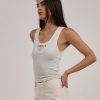 Women THRILLS Tops | Thrills Bad Habits Club Rib Singlet-White Marle