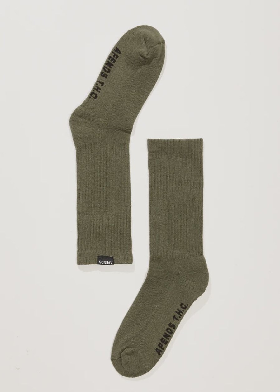 Women Afends Socks | Afends Everyday Hemp Socks One Pack-Cypress