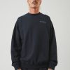 Men Afends Jumpers | Vortex Recycled Crew Neck Jumper-Black