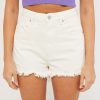 Women ABrand Denim Shorts | A High Relaxed Short- White Fade Rip