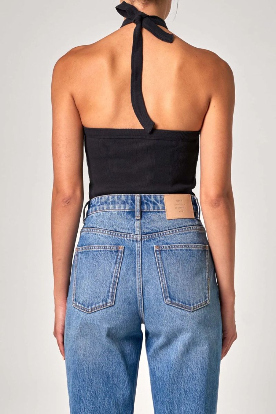 Women ABrand Tops | Neuw Denim Frenchie Halter Top-Black