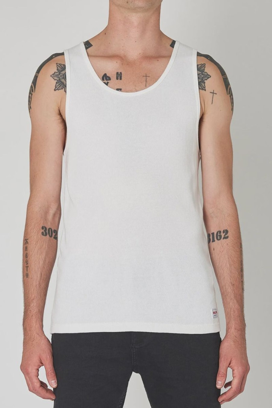 Men Rollas Tees | Trade Rib Tank-Vintage White