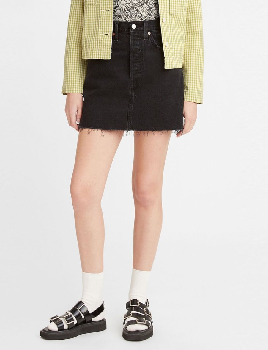 Women Levis Denim Skirts | Ribcage Skirt- Left In The Dark