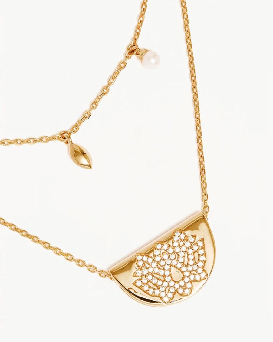 Women By Charlotte Jewellery | By Charlotte Live In Peace Lotus Necklace-18K Gold Vermeil