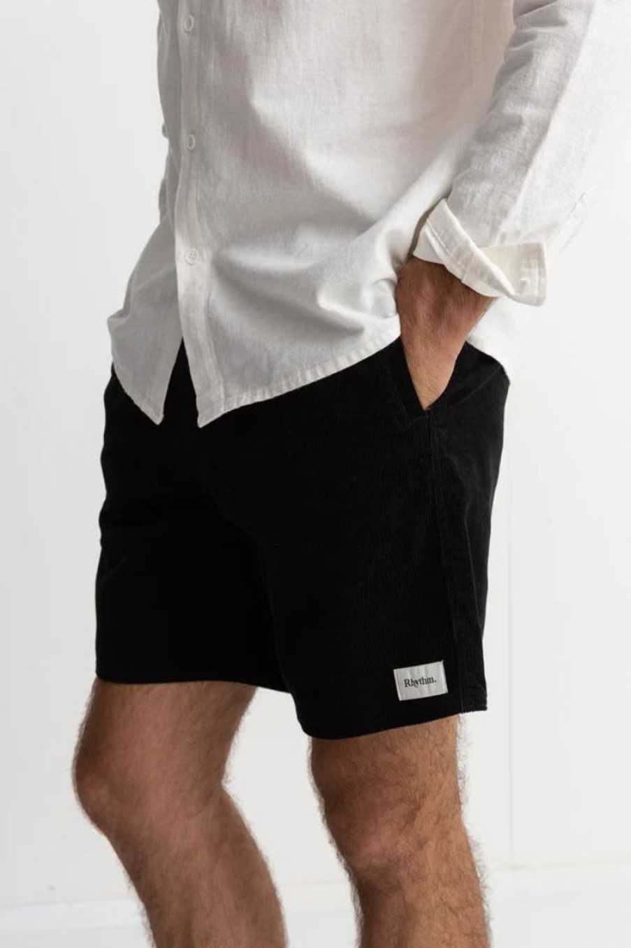 Men Rhythm Shorts | Rhythm Classic Cord Jam- Vintage Black