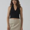 Women THRILLS Tops | Thrills Kendall Knit Halter- Black