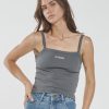 Women THRILLS Tops | Minimal Thrills Rib Singlet-Merch Black