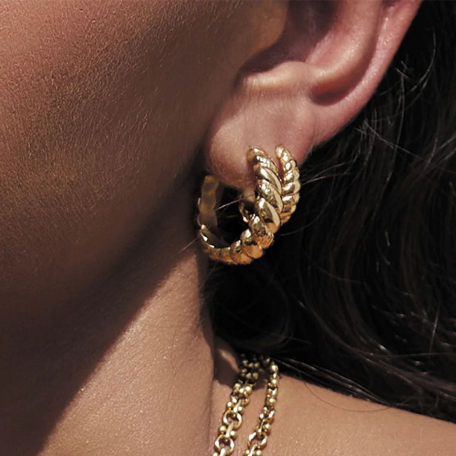 Women Arms Of Eve Jewellery | Arms Of Eve Tilly Gold Hoop Earrings