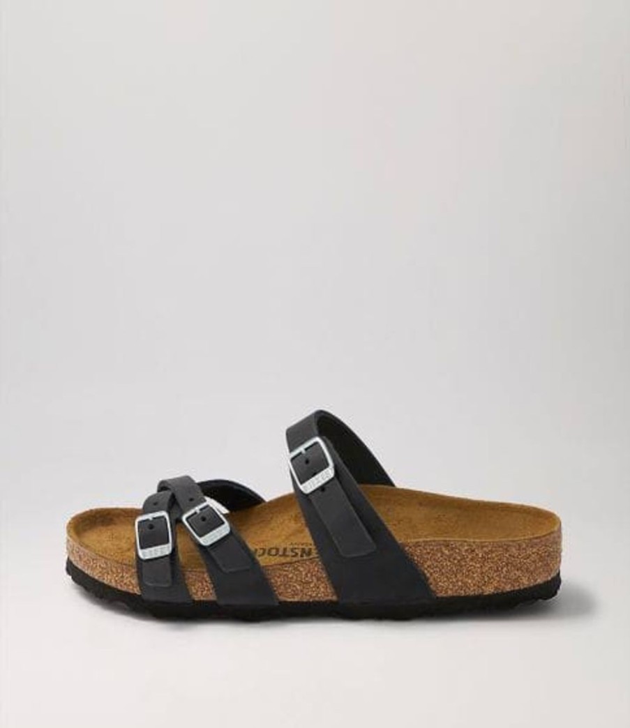 Footwear Birkenstock Franca | Birkenstock Franca Black Oiled Leather Regular