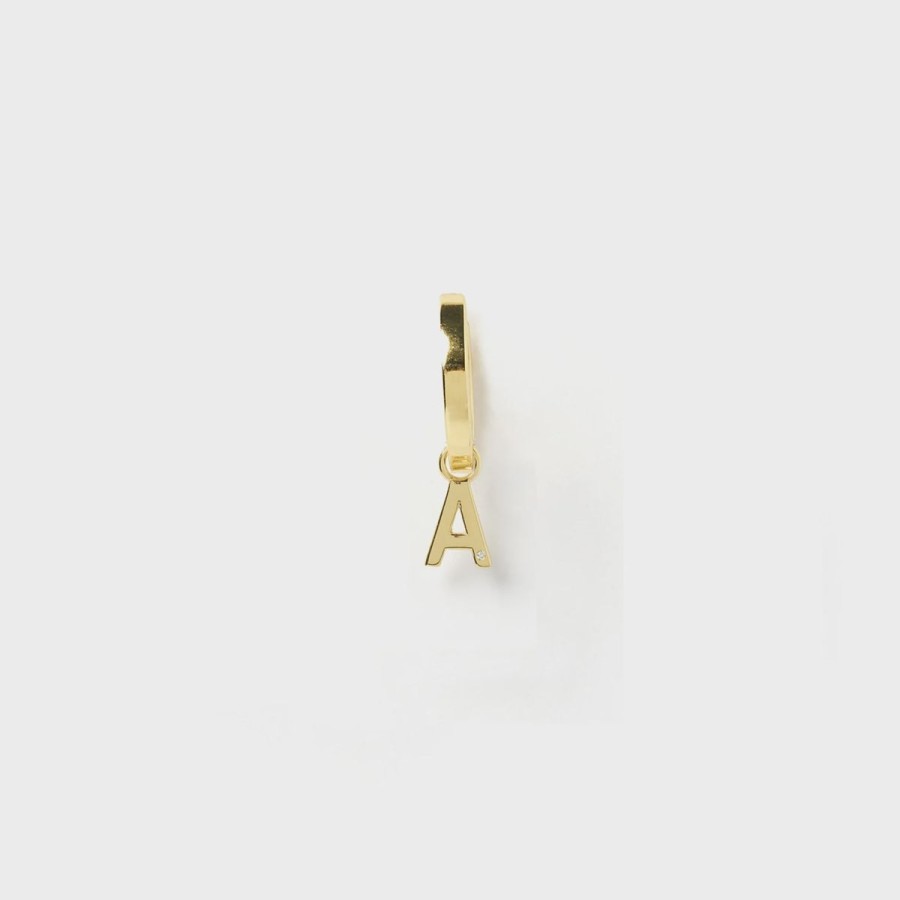 Women Arms Of Eve Jewellery | Initial Gold Charm Earring- A