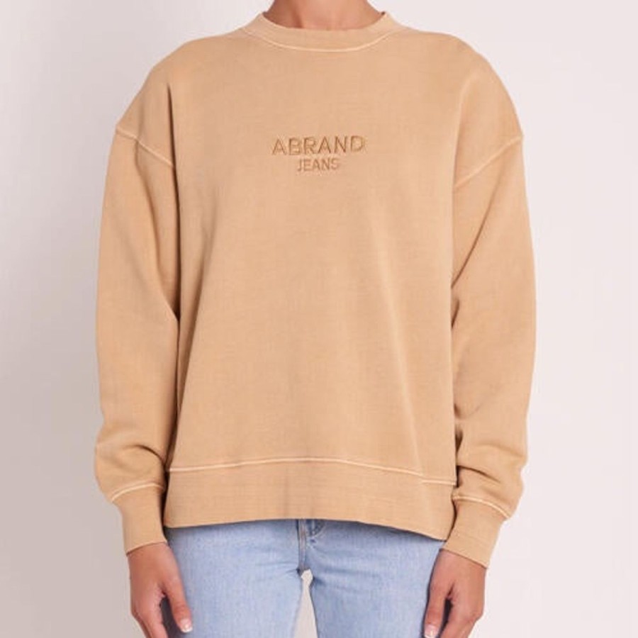 Women ABrand Jumpers | A 90S Relaxed Crew- Tan