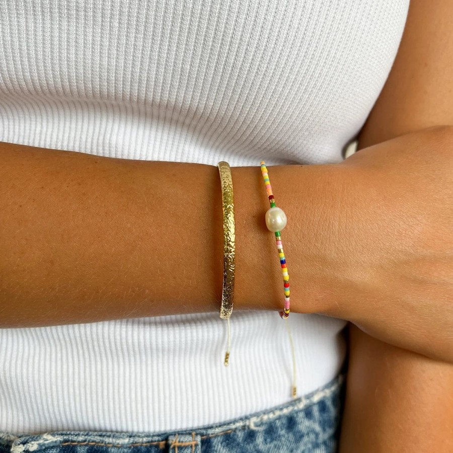 Women Arms Of Eve Jewellery | Marley Gold And Pearl Bracelet