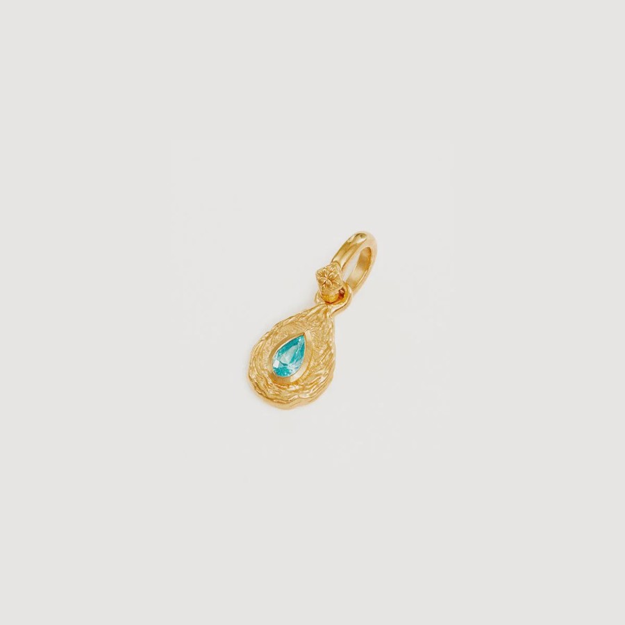 Women By Charlotte Jewellery | By Charlotte With Love Birthstone Annex Link Pendant-December/Turquoise-18K Gold Vermeil