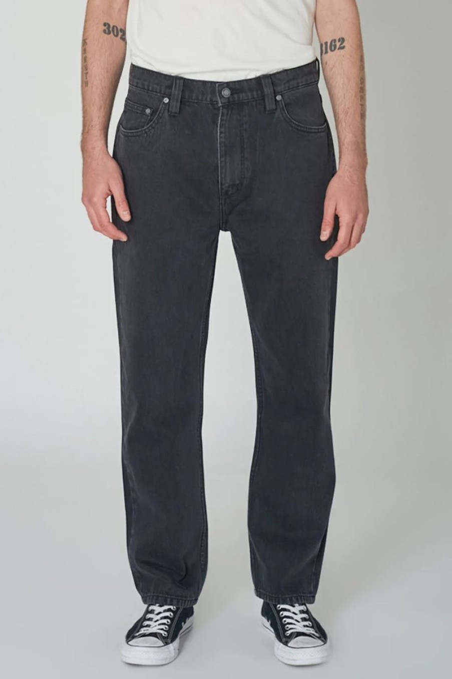 Men Rollas Jeans | Ezy Black Stone Worn-Faded Black