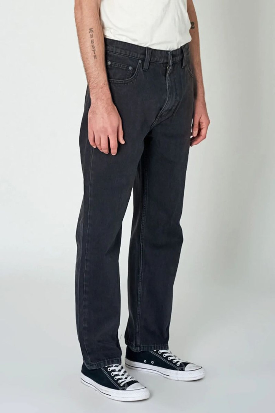 Men Rollas Jeans | Ezy Black Stone Worn-Faded Black