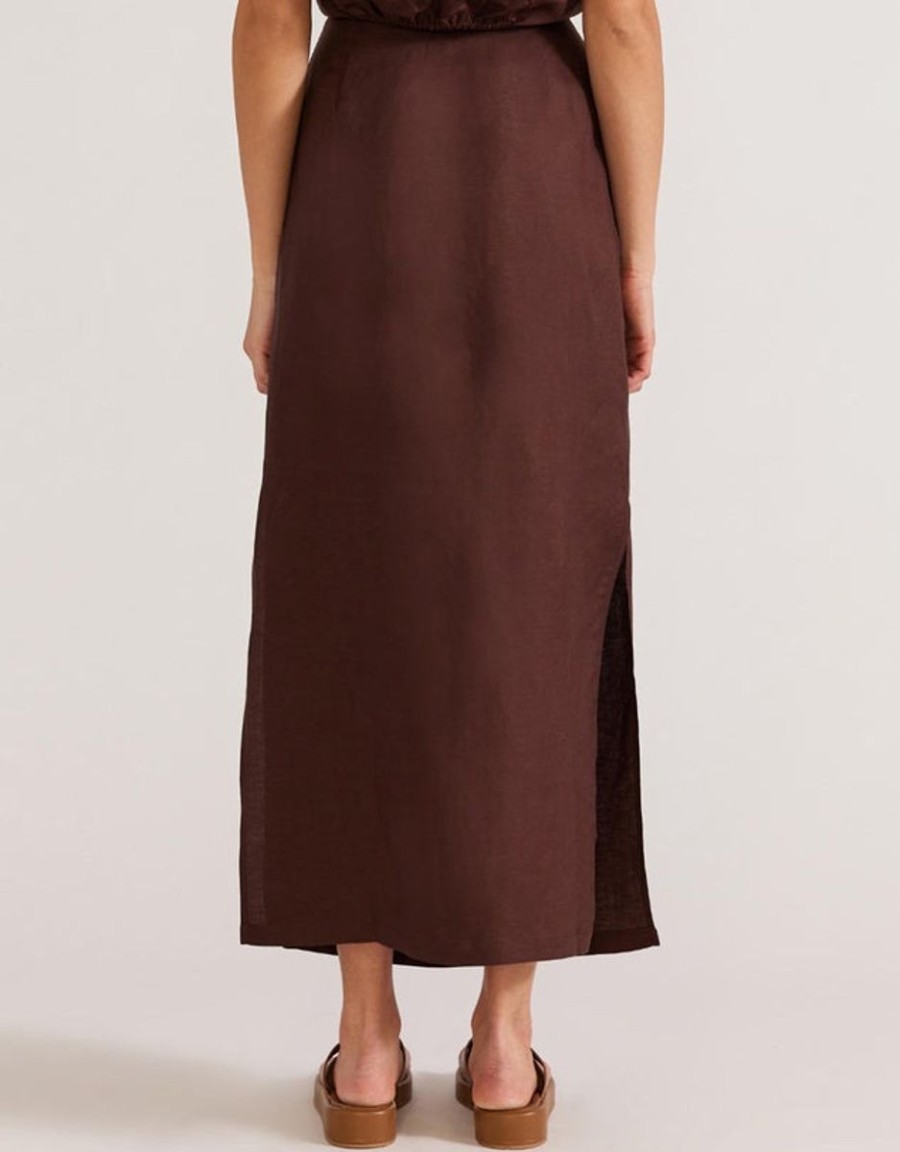 Women Staple the Label Skirts | Staple The Label Haven Midi Skirt- Espresso