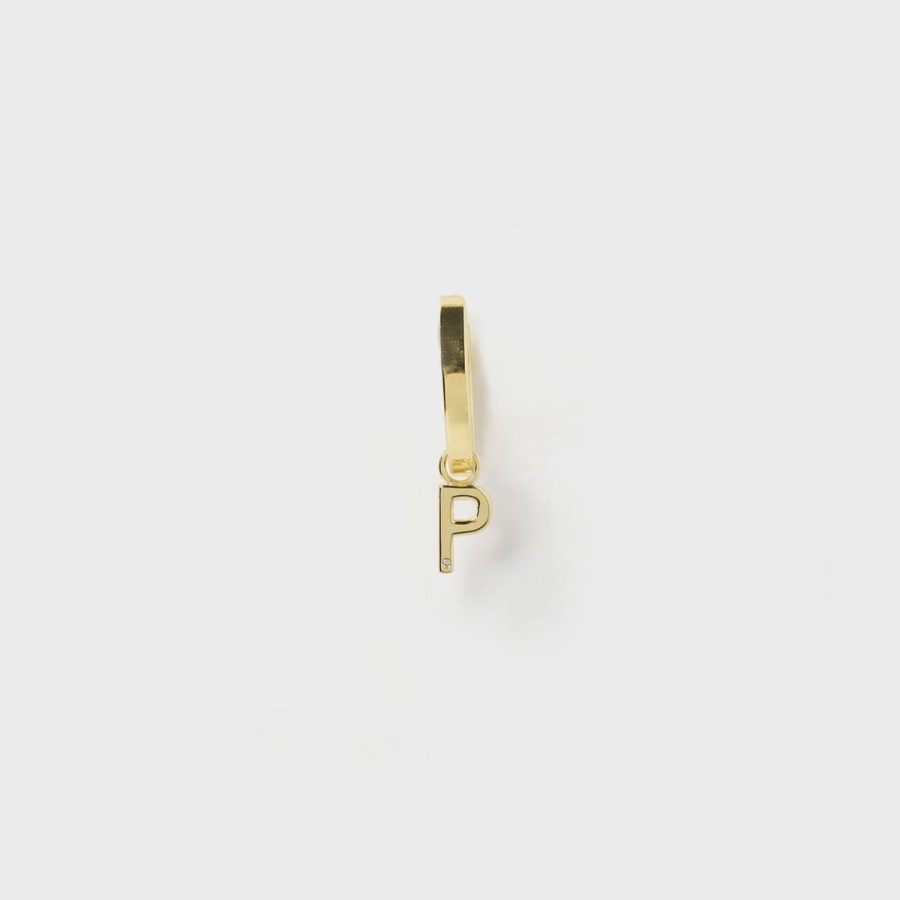 Women Arms Of Eve Jewellery | Initial Gold Charm Earring- P