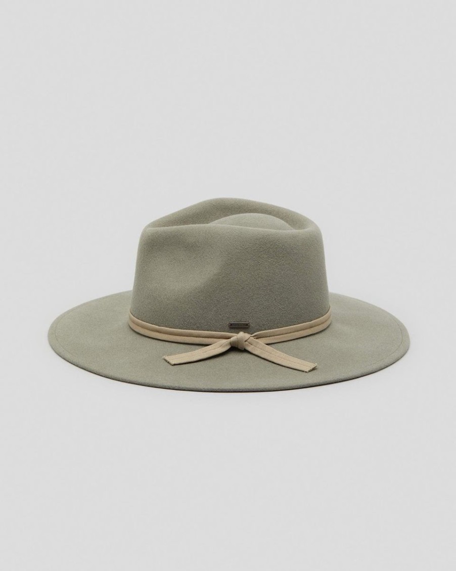 Women Brixton Hats | Joanna Felt Packable Fedora- Mermaid