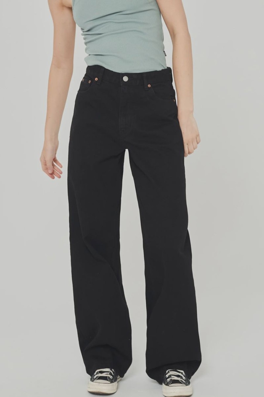 Women Dr Denim Jeans | Donna Baggy Jeans-Black