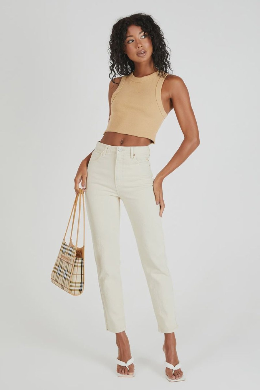 Women ABrand Jeans | Abrand A 94 High Slim Jean-Bleached Sand