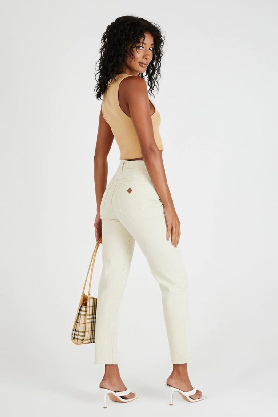 Women ABrand Jeans | Abrand A 94 High Slim Jean-Bleached Sand