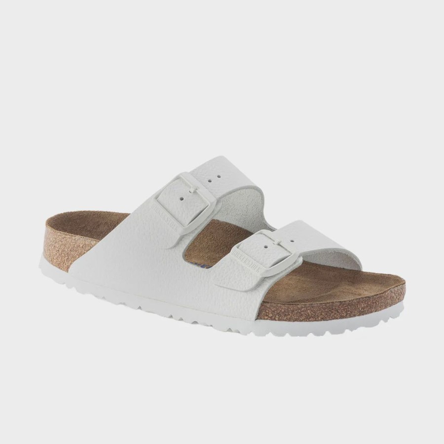 Footwear Birkenstock Arizona | Birkenstock Arizona White Smooth Leather Regular White Buckle