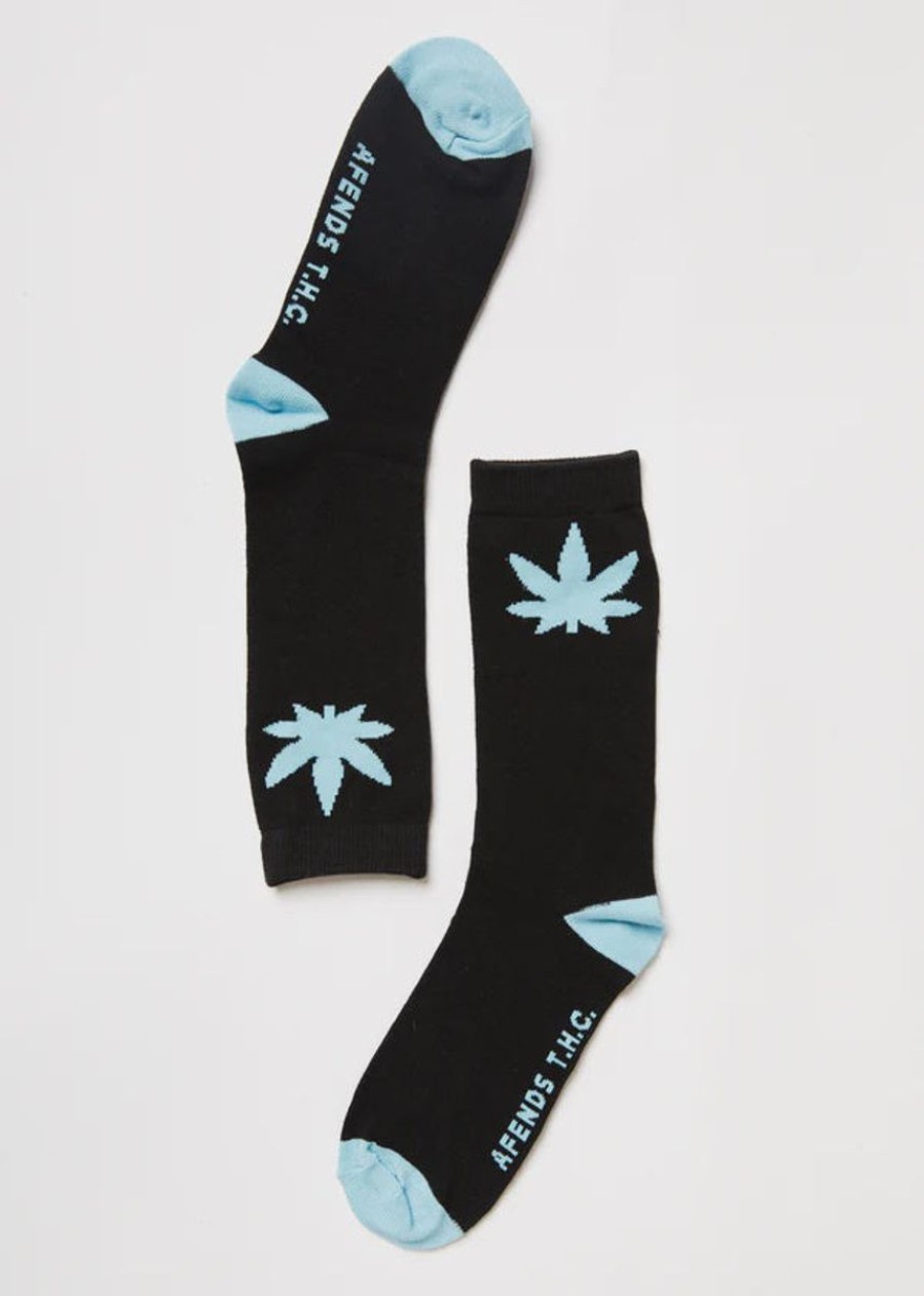 Women Afends Socks | Controlla Hemp Crew Socks-Black