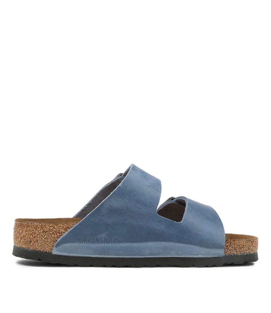 Footwear Birkenstock Arizona | Birkenstock Arizona Sfb Dusty Blue Oiled Leather Narrow