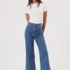 Women Rollas Jeans | Rolla'S Sailor Scoop Breaker Jean-Mid Vintage Blue