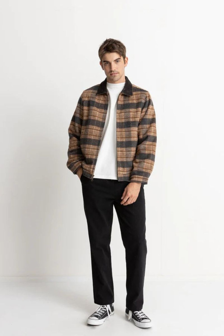 Men Rhythm Jackets And Coats | Rhythm James Check Jacket-Charcoal