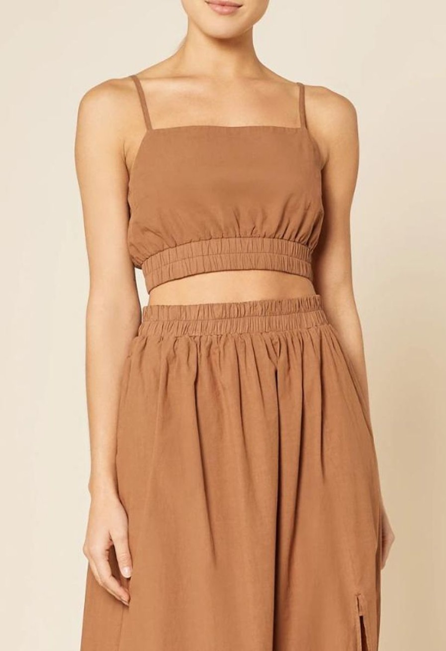 Women Nude Lucy Tops | Odessa Poplin Crop Cami-Henna