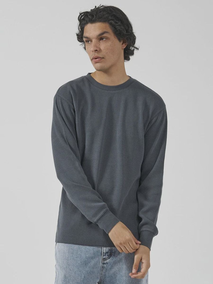 Men THRILLS Tees | Thrills Union Waffle Long Sleeve-Petrol