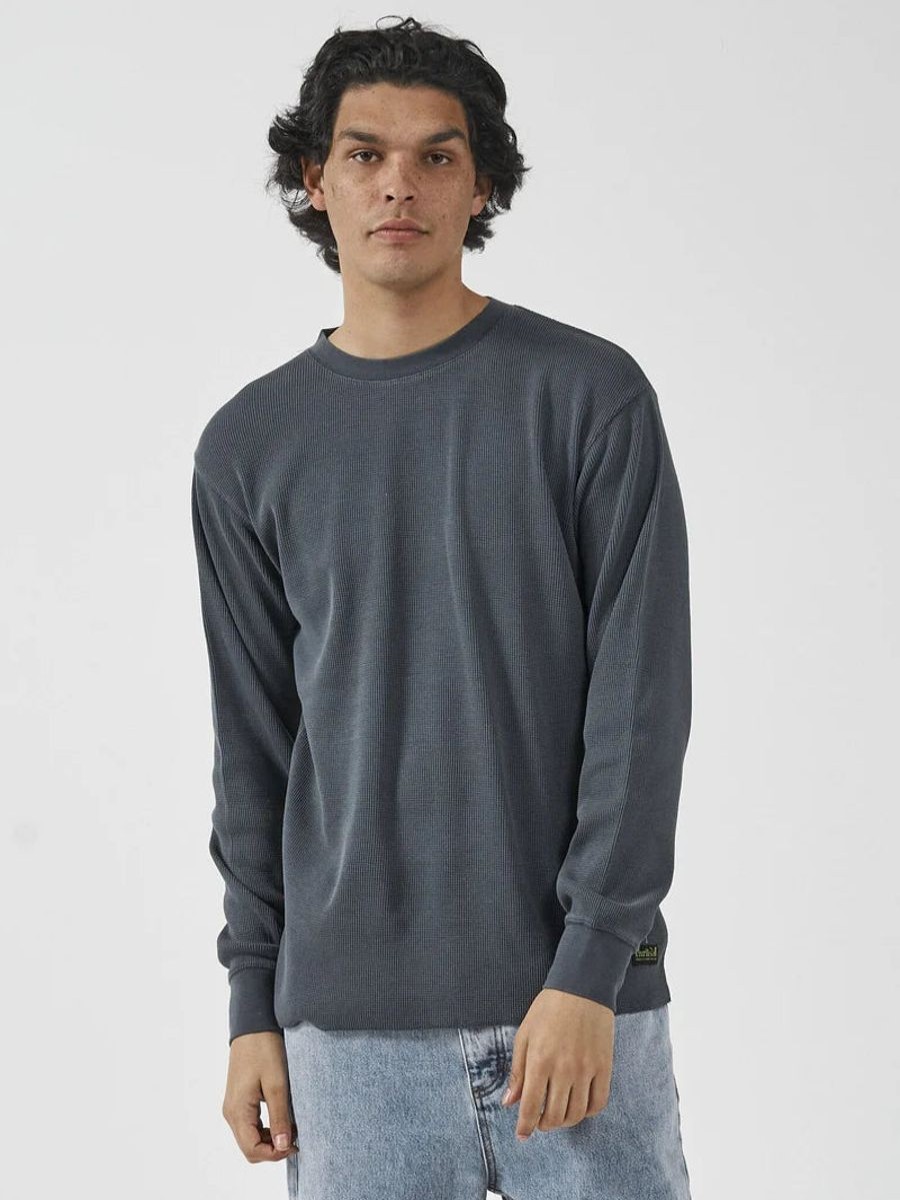 Men THRILLS Tees | Thrills Union Waffle Long Sleeve-Petrol