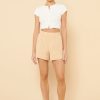 Women Nude Lucy Shorts | Naya Washed Cotton Short-Latte