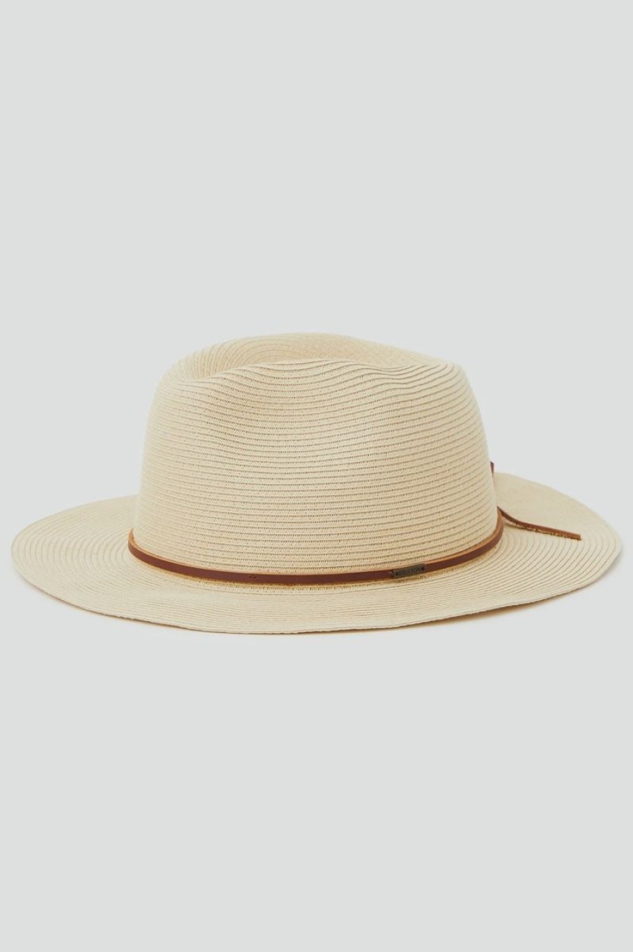 Women Brixton Hats | Wesley Straw Packable Fedora-Tan