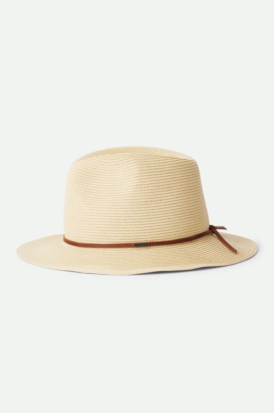 Women Brixton Hats | Wesley Straw Packable Fedora-Tan